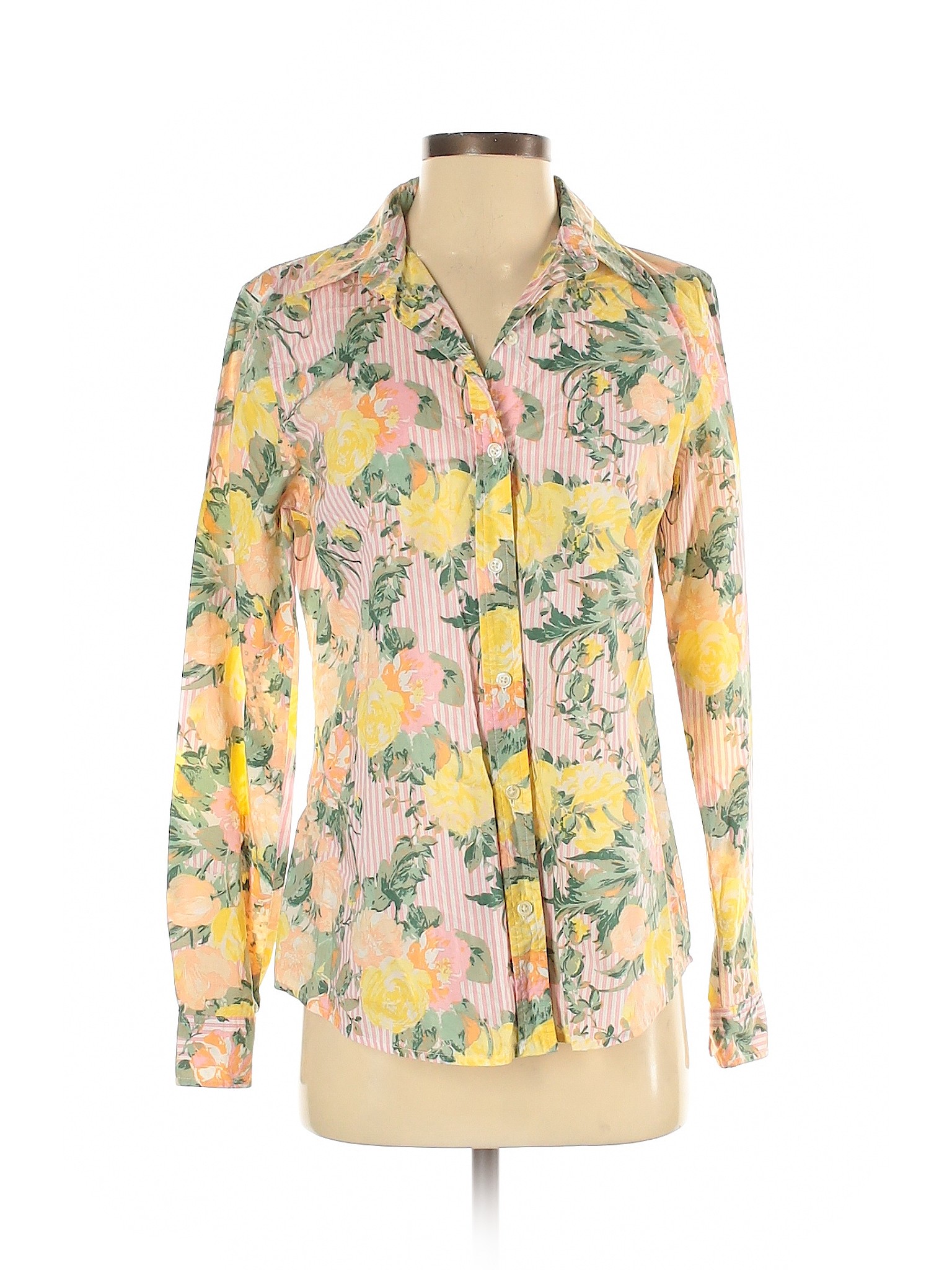 yellow button down long sleeve shirt