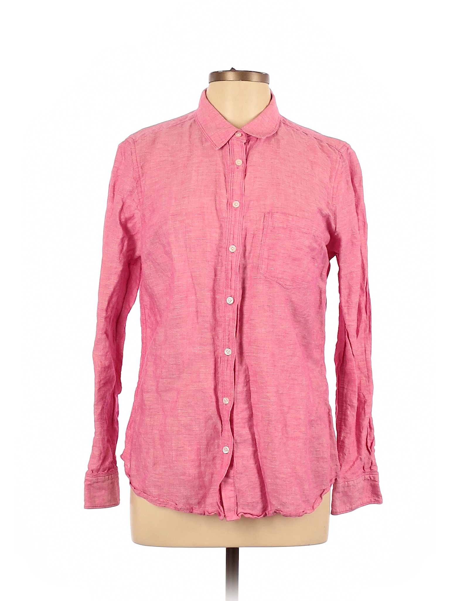 Banana Republic Factory Store Women Pink Long Sleeve Button-Down Shirt ...