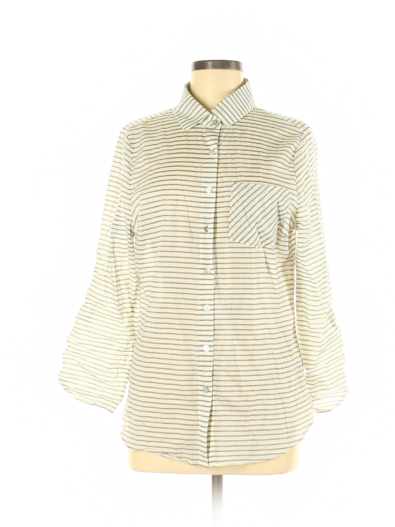 Assorted Brands Women Yellow 3/4 Sleeve Button-Down Shirt M | eBay