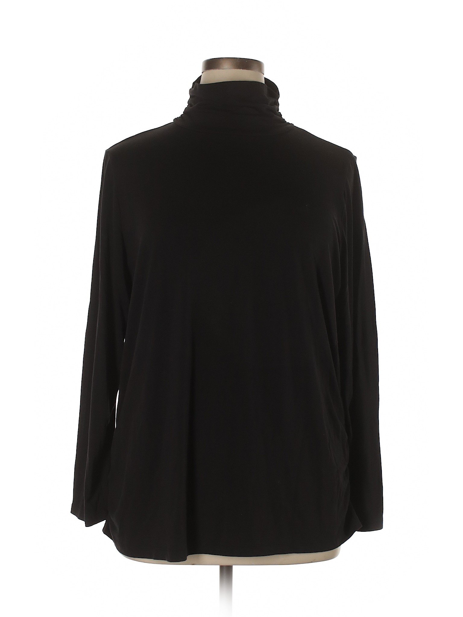 Cj Banks Solid Black Long Sleeve T-Shirt Size 1X (Plus) - 77% off | thredUP