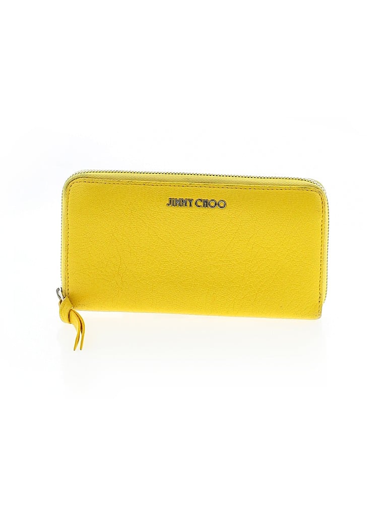 Jimmy Choo 100% Leather Solid Yellow Leather Wallet One Size - 59% off ...