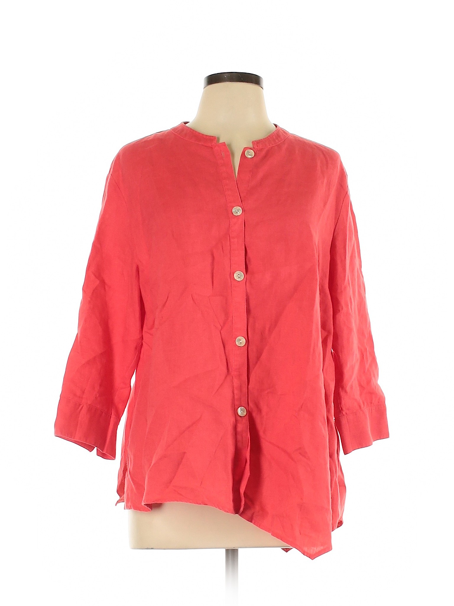 Jones New York Sport Women Red 3/4 Sleeve Blouse L | eBay