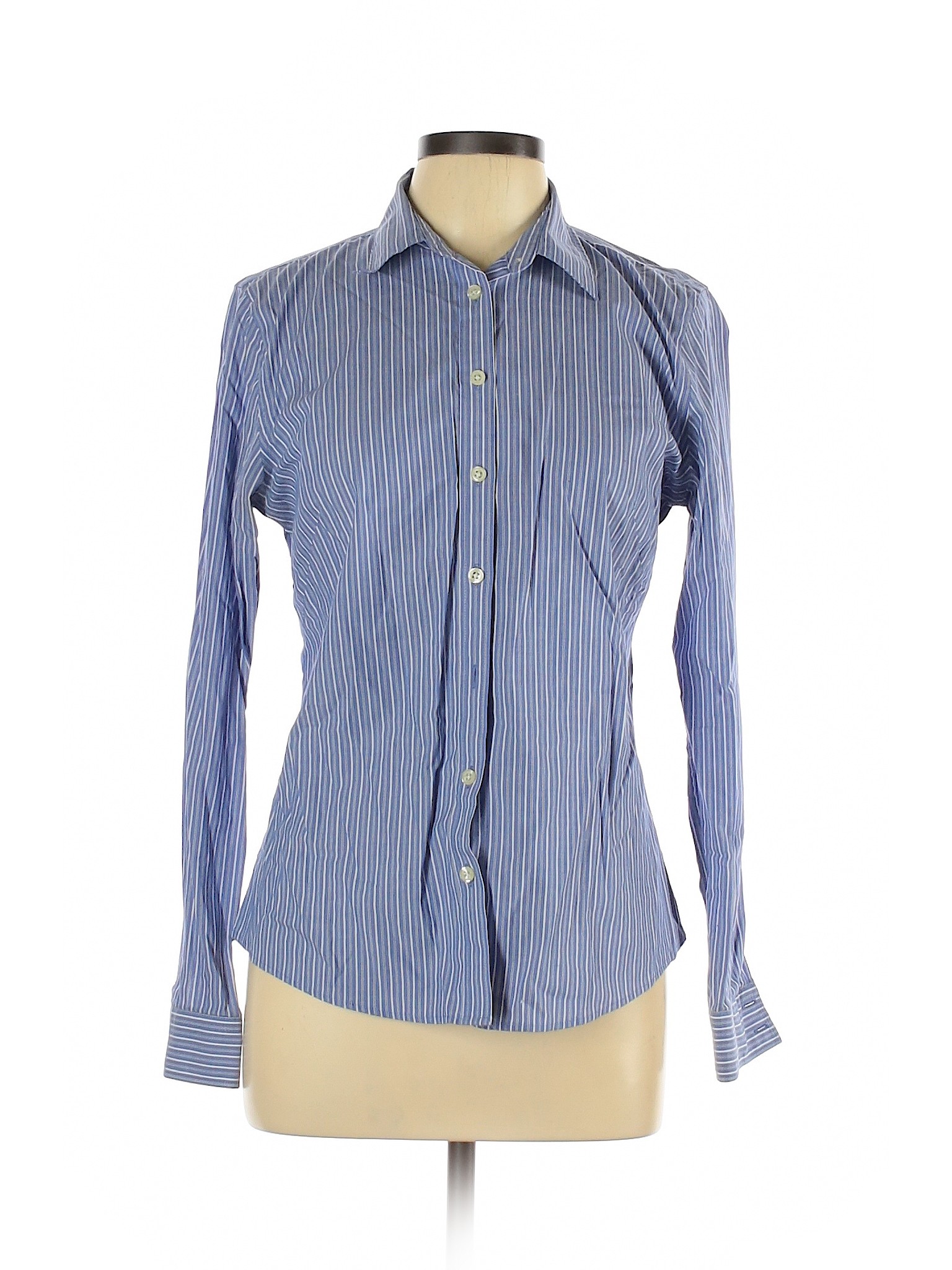 Banana Republic Women Blue Long Sleeve Button-Down Shirt 12 | eBay