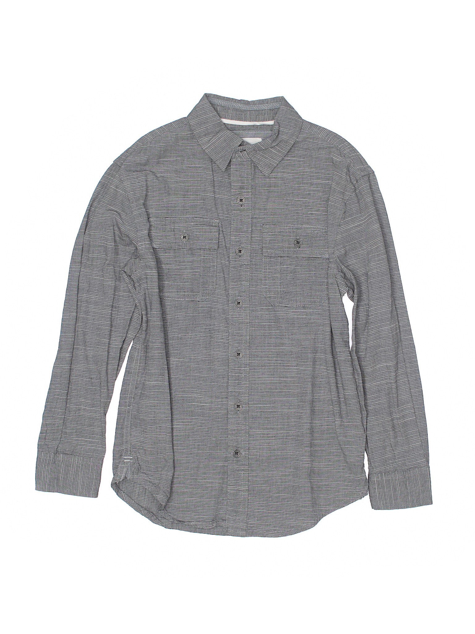 Paper Denim & Cloth 100% Cotton Plaid Gray Long Sleeve Button-Down