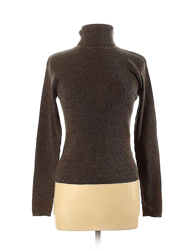 DressBarn Solid Brown Turtleneck Sweater Size L - 70% off | thredUP