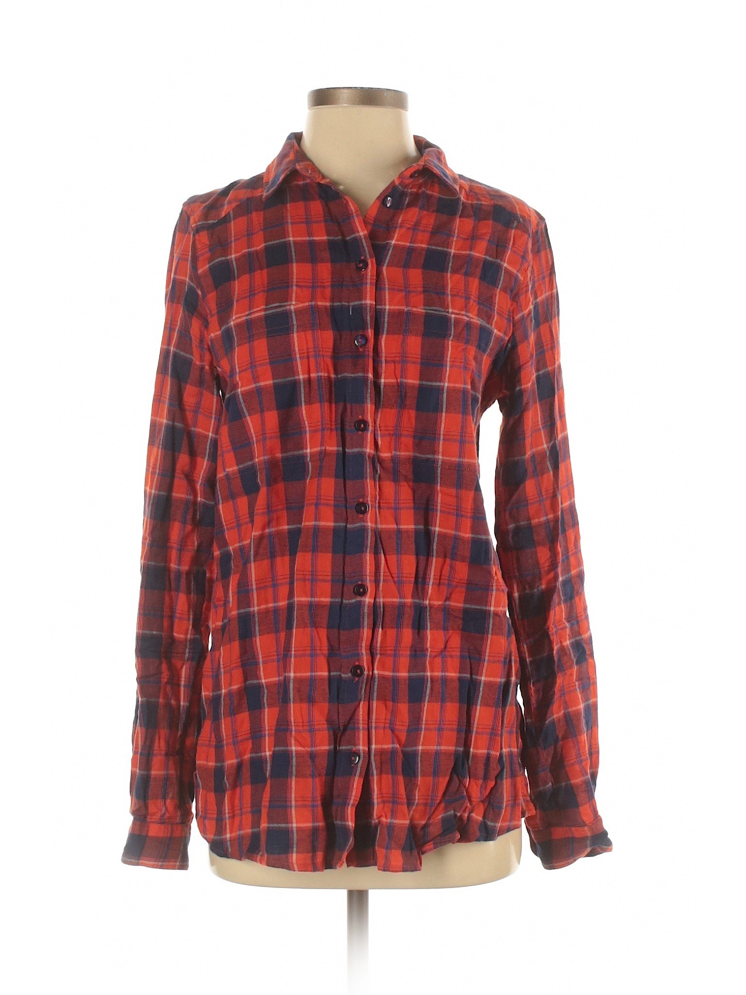ASOS Women Red Long Sleeve Button-Down Shirt 4 | eBay