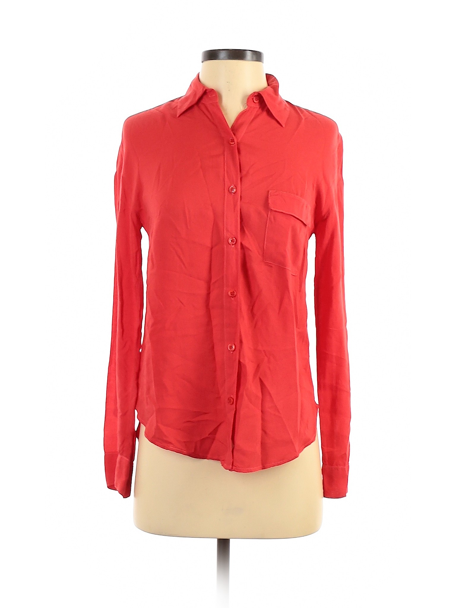 red button down shirt women
