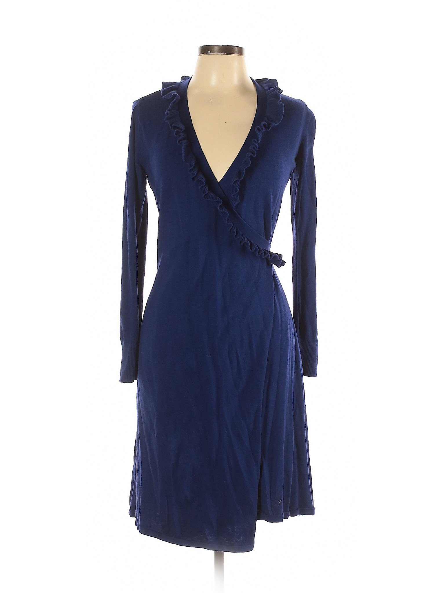 New Merona Women Surplice Neckline Waist Tie Dress VN1107216 //Blue Combo //X S.