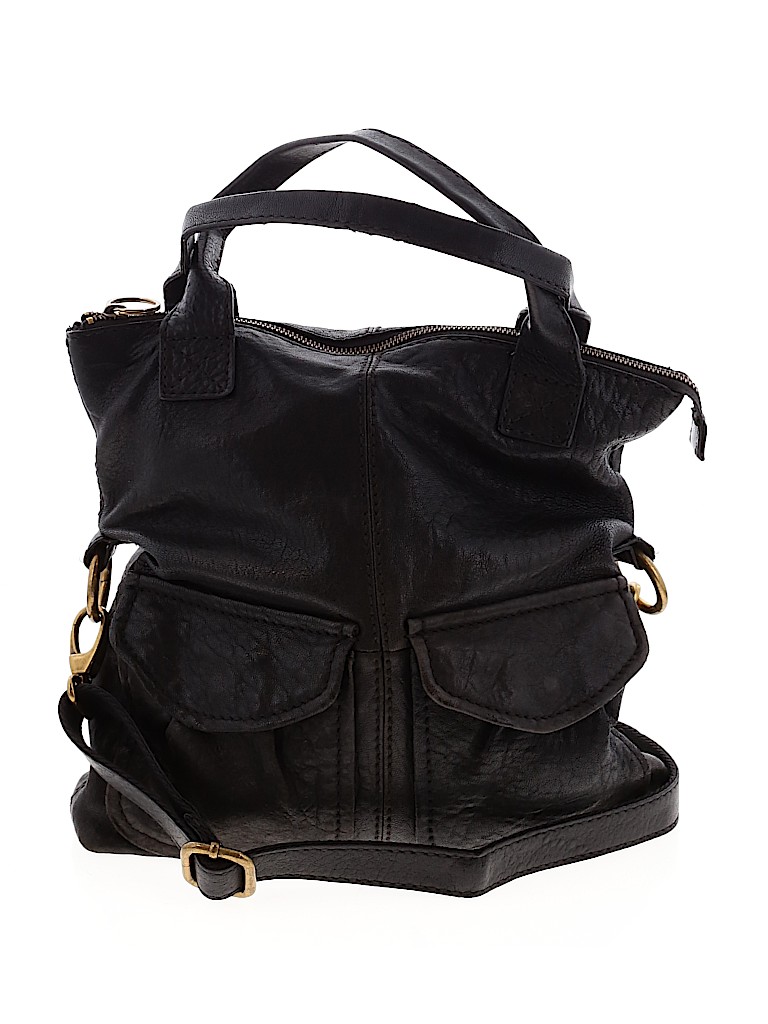 fossil black leather satchel