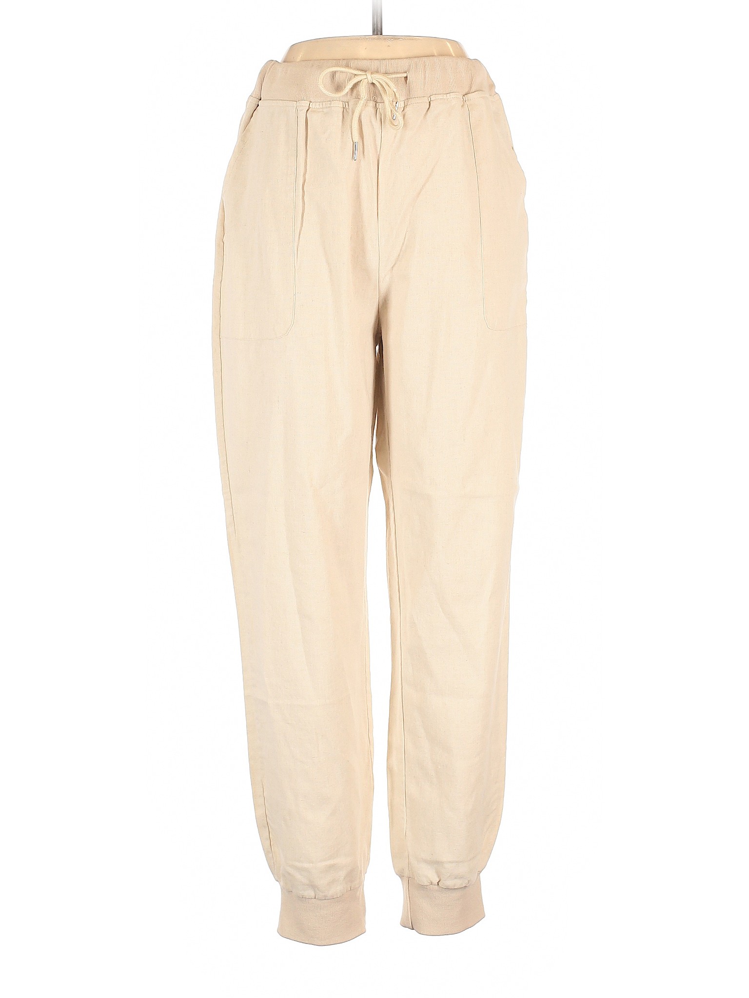 Misslook Solid Tan Ivory Casual Pants Size L - 87% off | thredUP