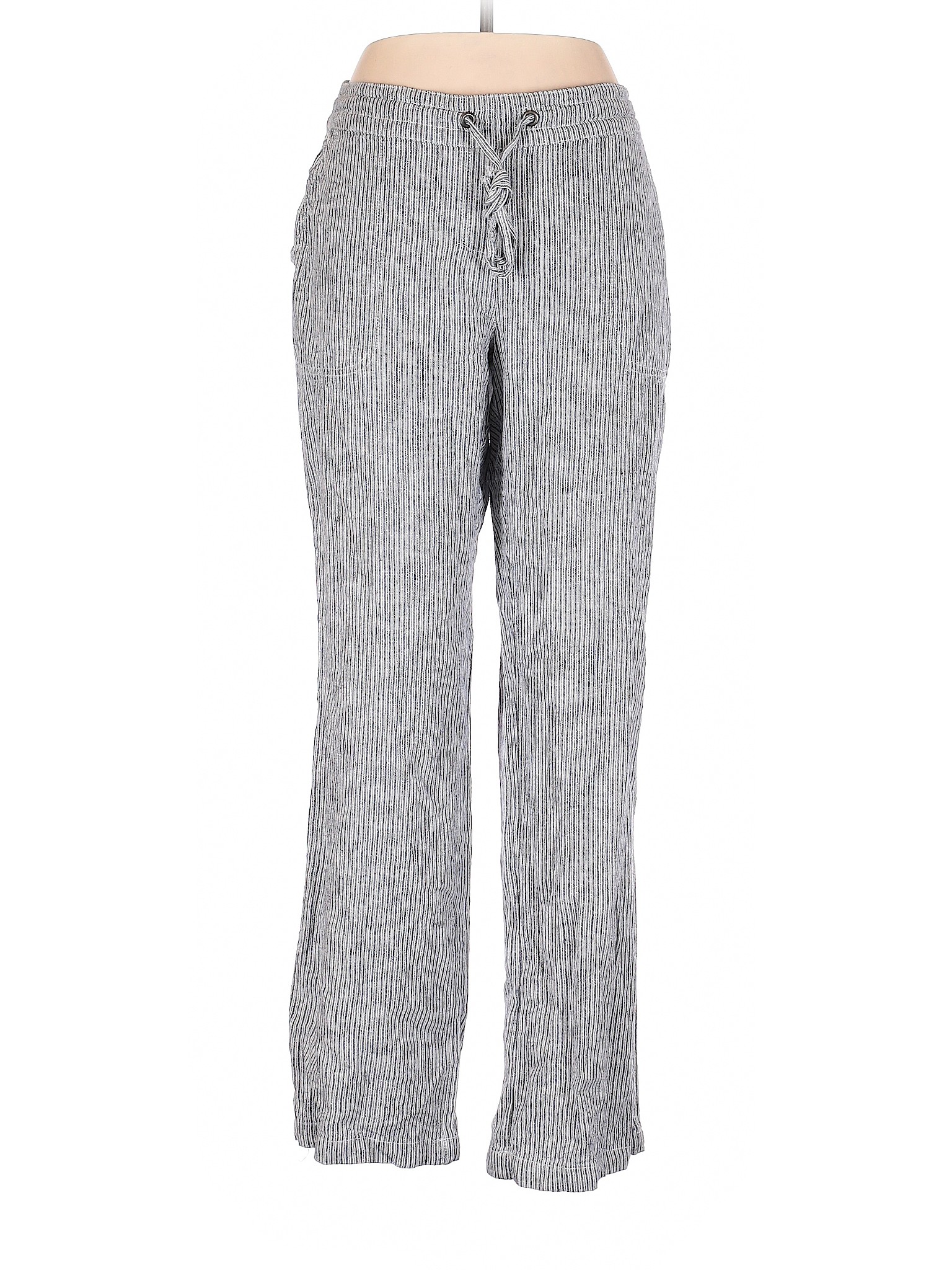Per Se Women Gray Linen Pants L | eBay