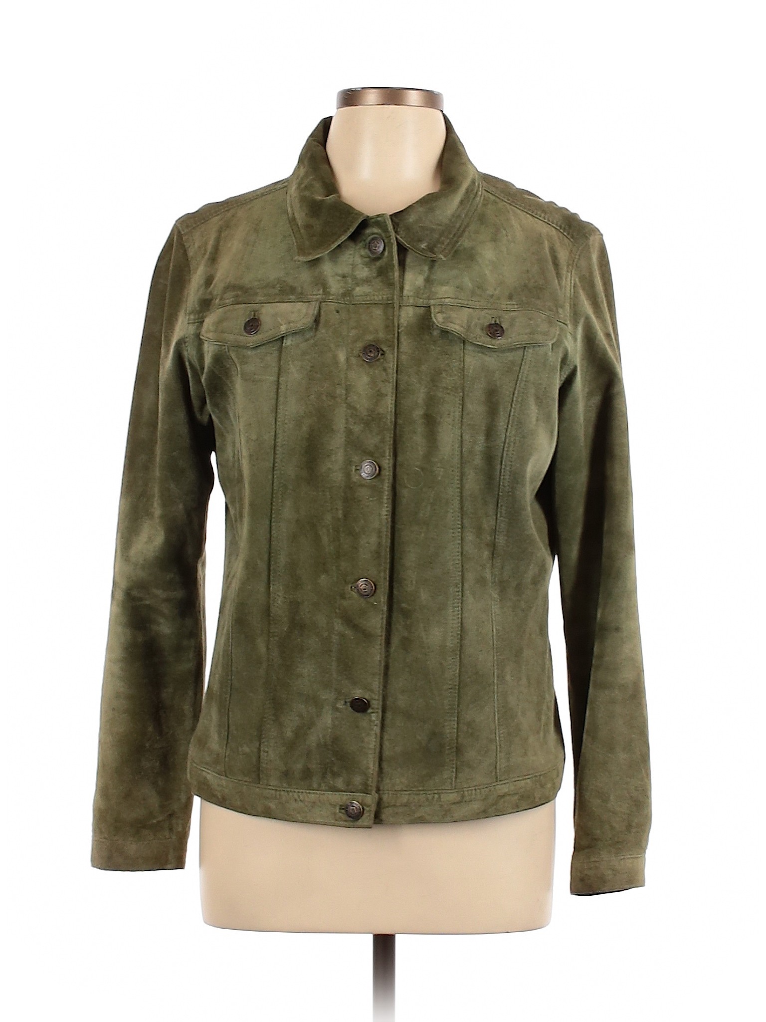 For Joseph 100% Suede Solid Green Leather Jacket Size L - 63% off | thredUP