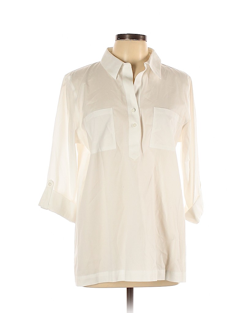 Chico's Solid White Long Sleeve Button-Down Shirt Size Lg (2) - 70% off ...