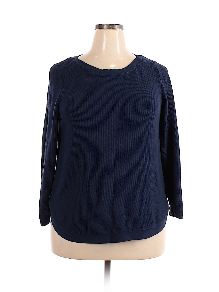 Westport Solid Blue Pullover Sweater Size 2X (Plus) - 36% off | thredUP