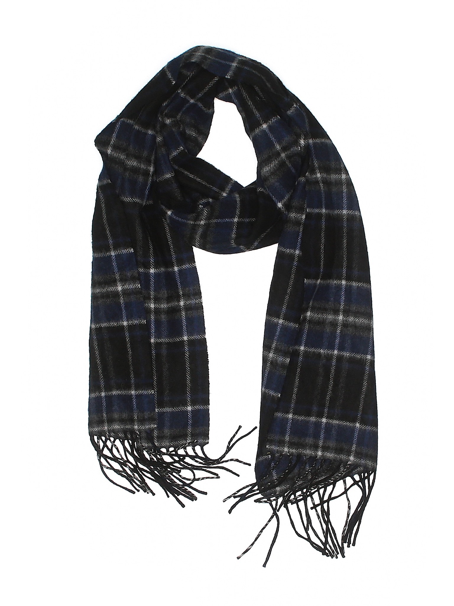 Assorted Brands 100% Cashmere Checkered-gingham Black Cashmere Scarf ...