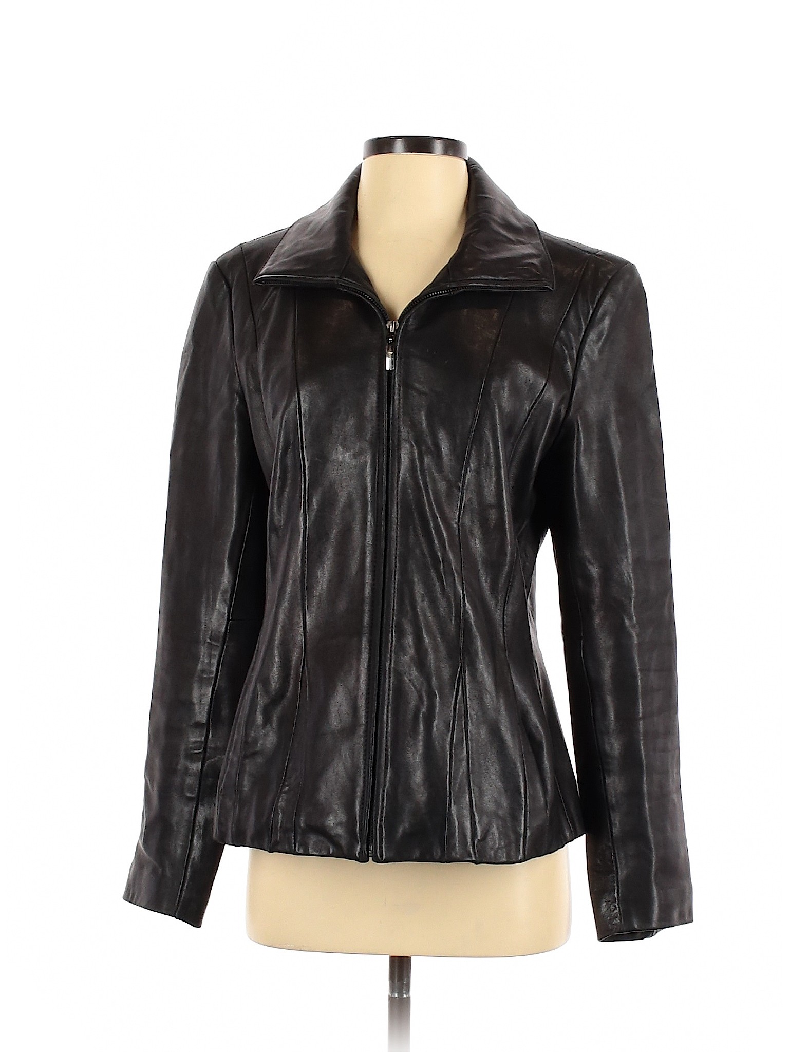 Jones New York 100% Leather Black Leather Jacket Size M - 82% off | thredUP