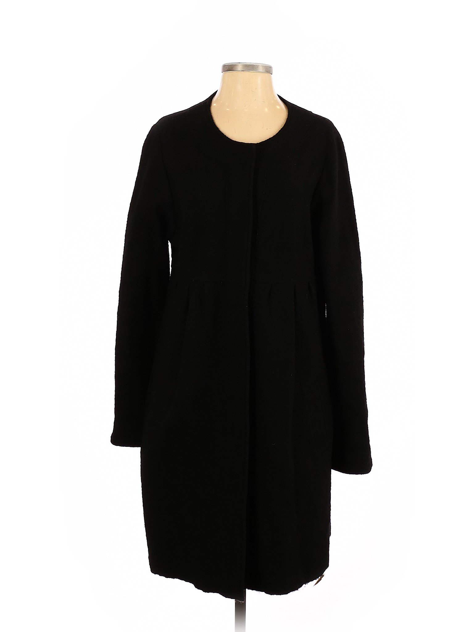 Zara Women Black Wool Coat L | eBay