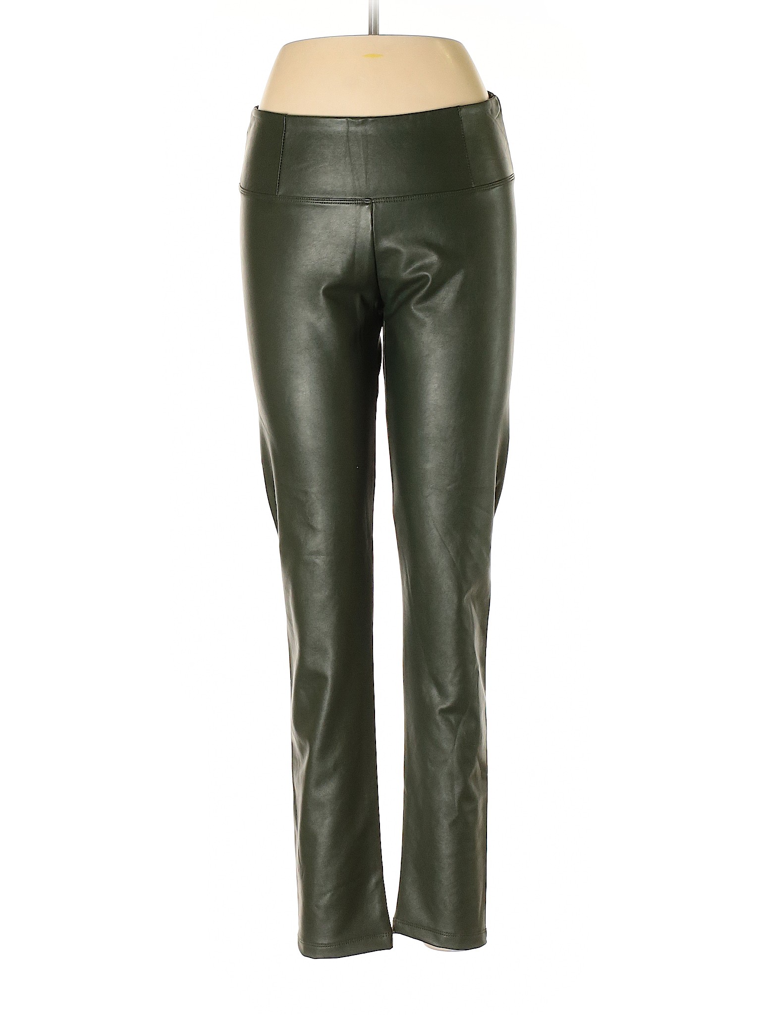 Shinestar 100% Polyurethane Solid Green Faux Leather Pants Size L - 71% ...