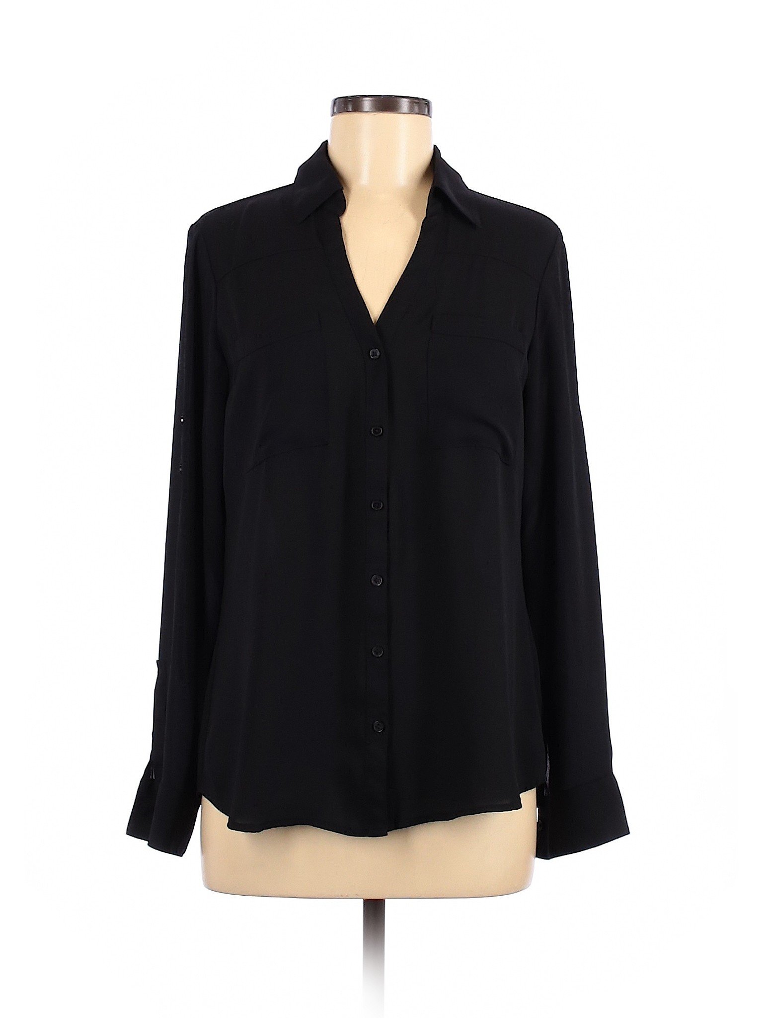 Express Women Black Long Sleeve Blouse M | eBay