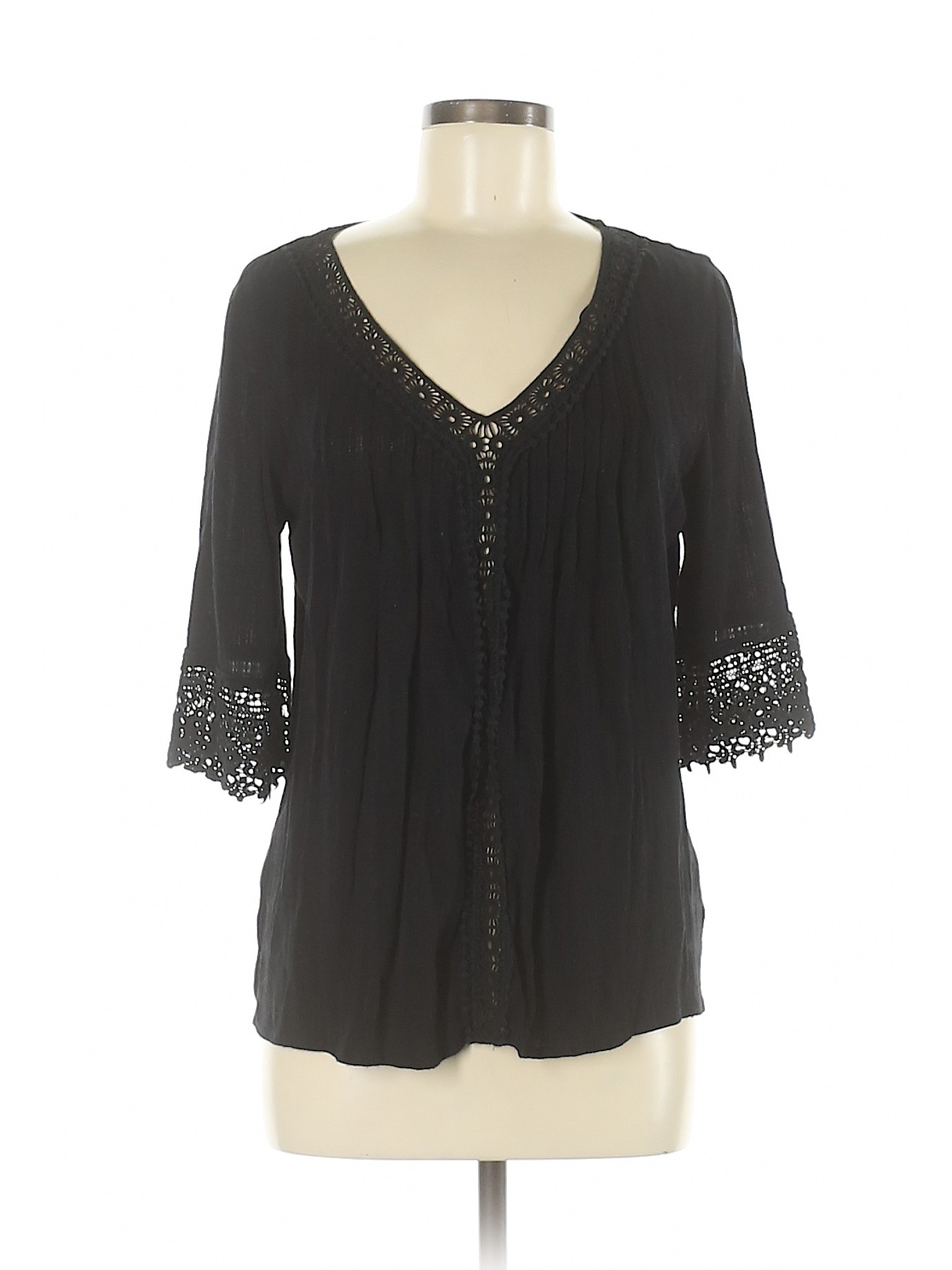 Knox Rose Women Black Long Sleeve Blouse S | eBay