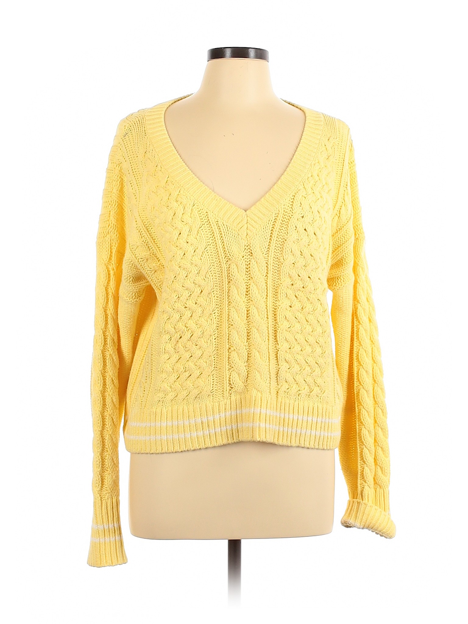 Abercrombie & Fitch Women Yellow Pullover Sweater L | eBay