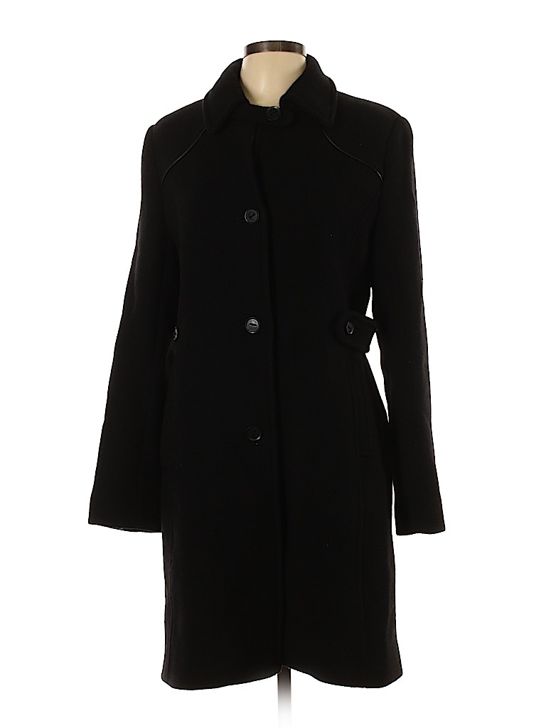 Via Spiga Solid Black Wool Coat Size 12 - 74% off | thredUP