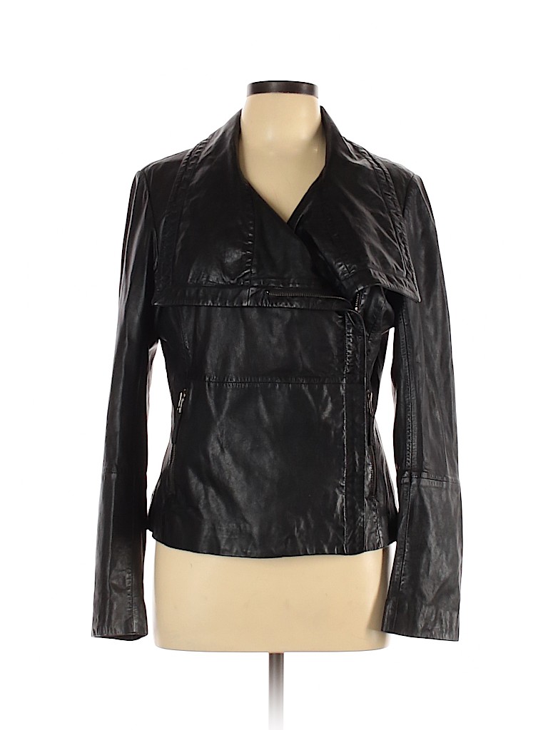 Bod & Christensen 100% Leather Solid Black Leather Jacket Size L - 60% ...