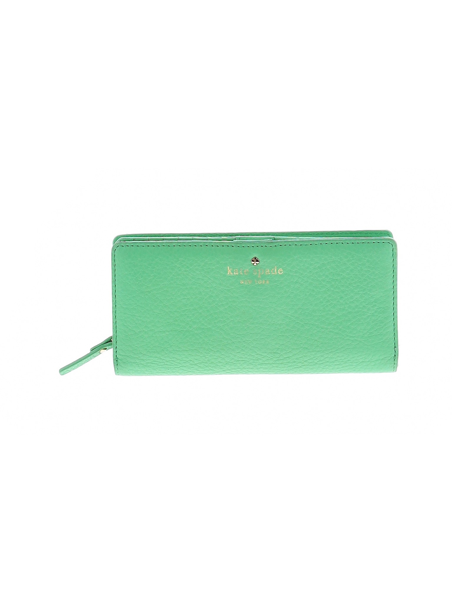 Kate Spade New York Solid Green Leather Wallet One Size - 75% off | thredUP