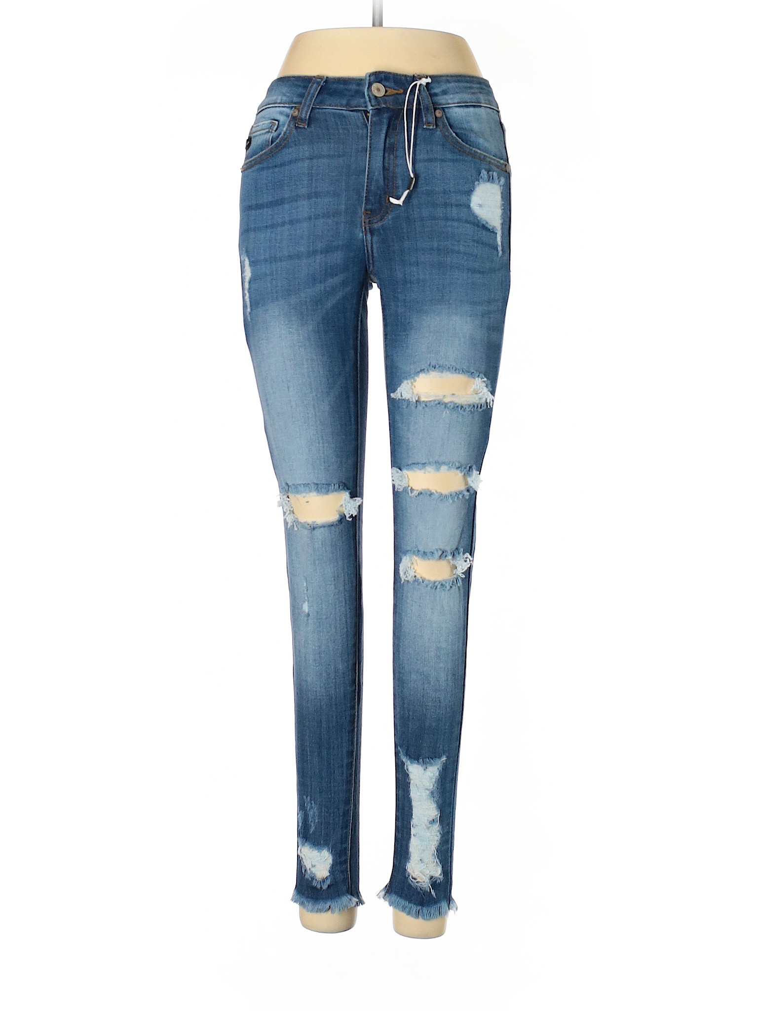 KANCAN JEANS Solid Blue Jeans 24 Waist - 63% off | thredUP