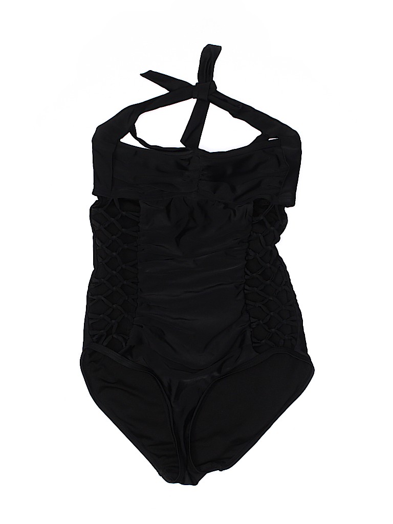 Ashley Graham x Swimsuits For All Solid Black One Piece Swimsuit Size 4 ...