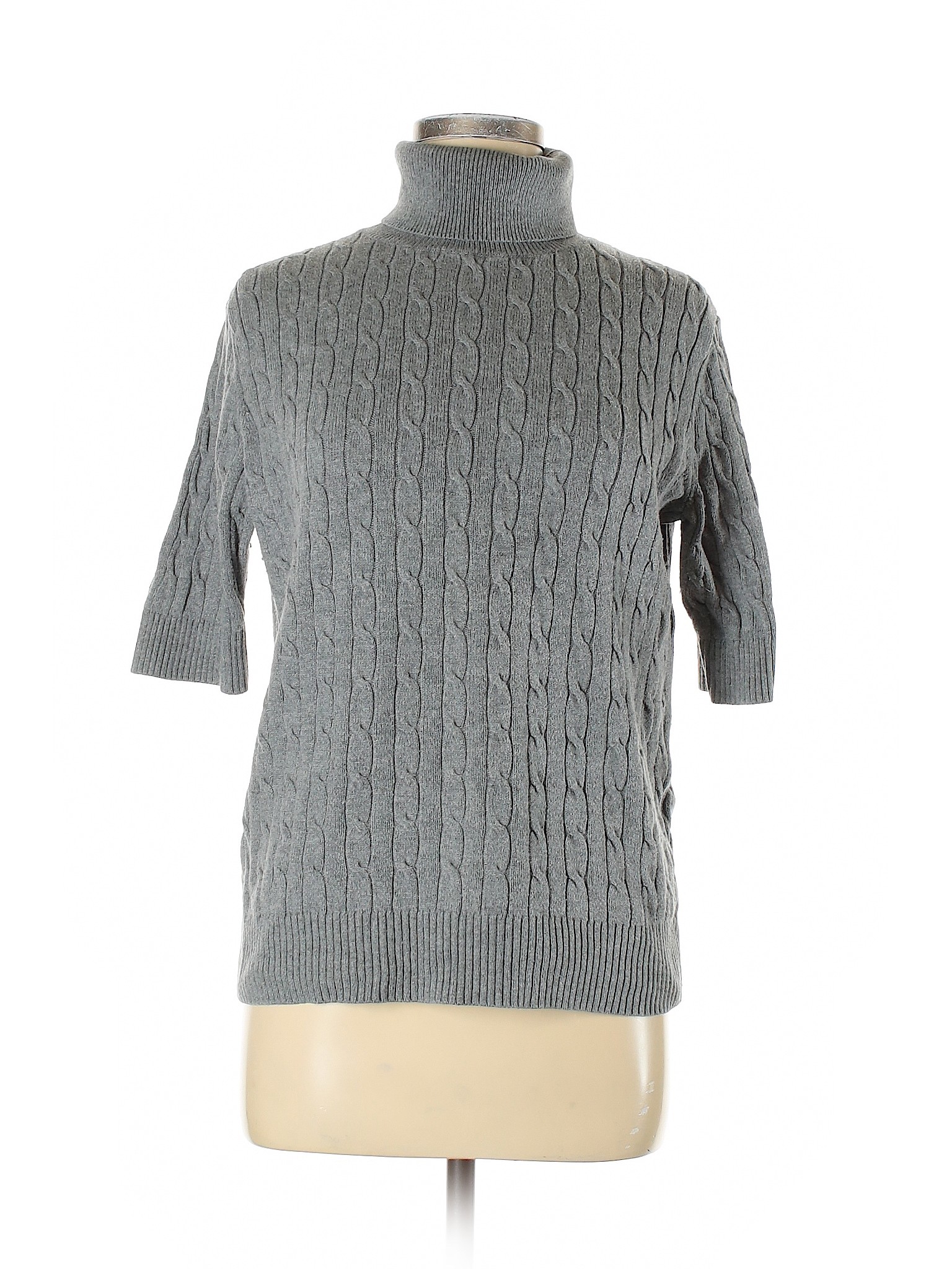 Lands' End Women Gray Turtleneck Sweater M | eBay