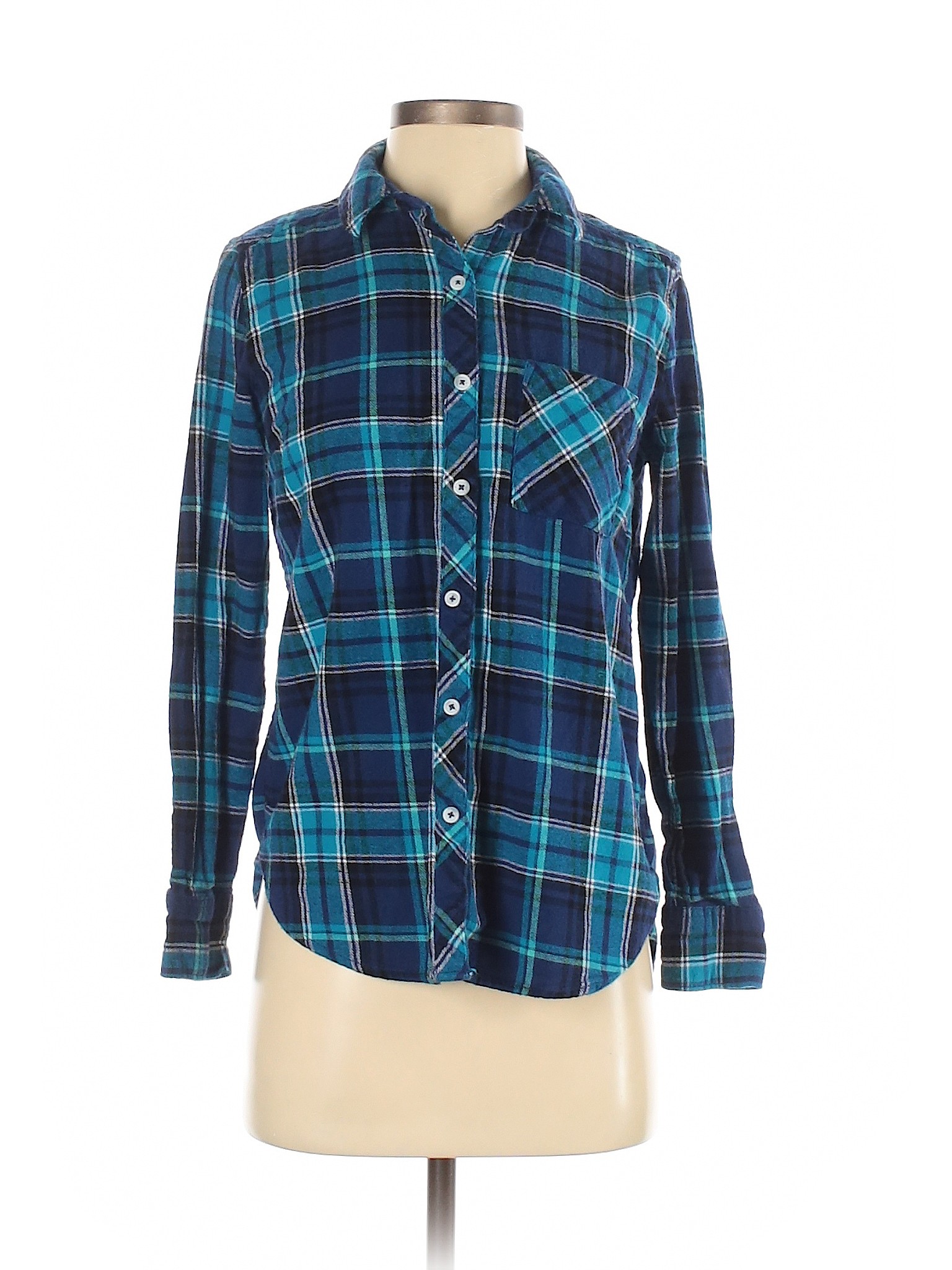 Woolrich Women Blue Long Sleeve Button-Down Shirt S | eBay