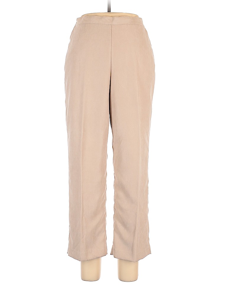 Alfred Dunner 100% Polyester Solid Tan Dress Pants Size 14 (Petite ...