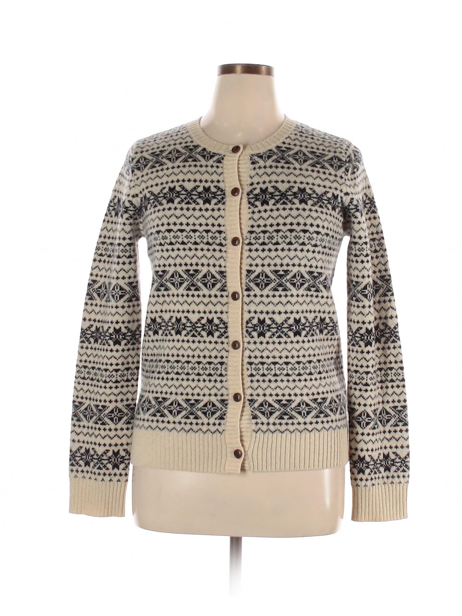 Ines de la Fressange for Uniqlo Women Brown Wool Cardigan L | eBay