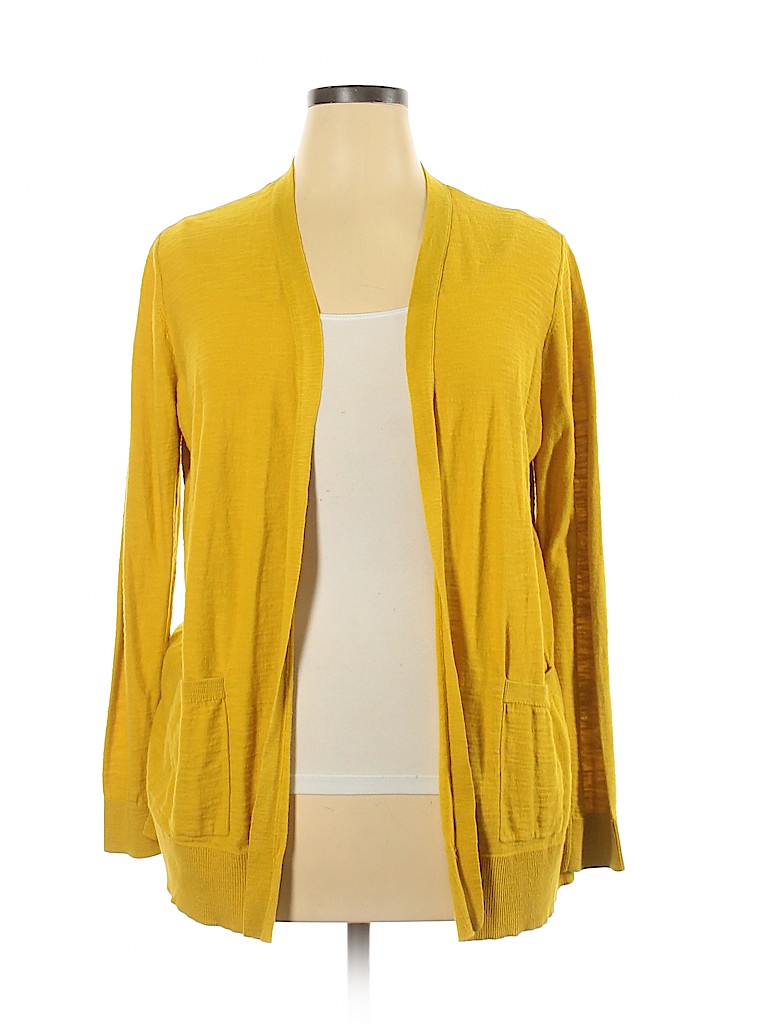 Ann Taylor Loft Outlet 100 Cotton Solid Yellow Cardigan Size Xl 64 Off Thredup