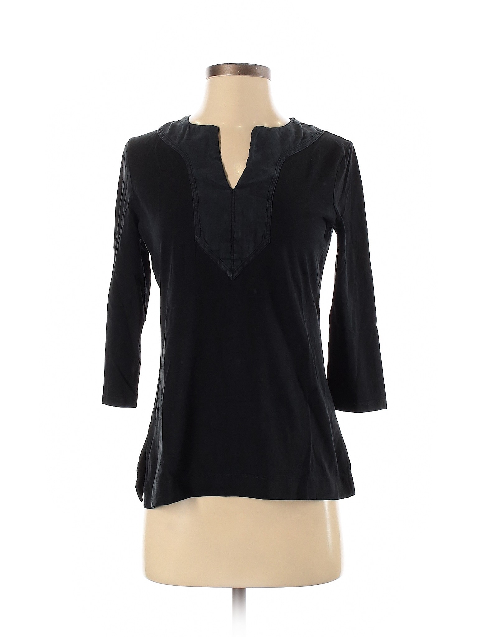 Lauren by Ralph Lauren Women Black 3/4 Sleeve T-Shirt S | eBay