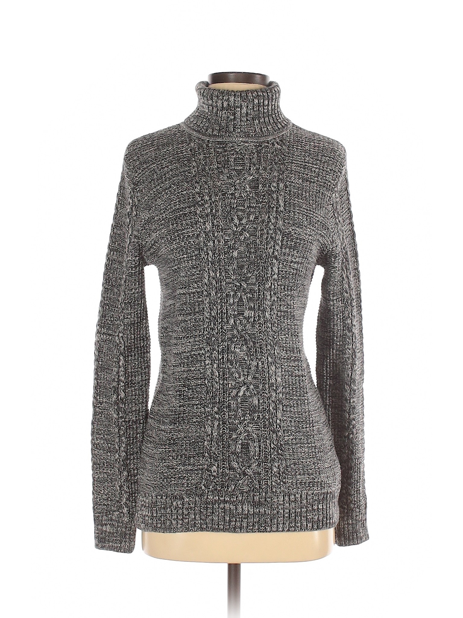 Jeanne Pierre Women Gray Turtleneck Sweater S | eBay