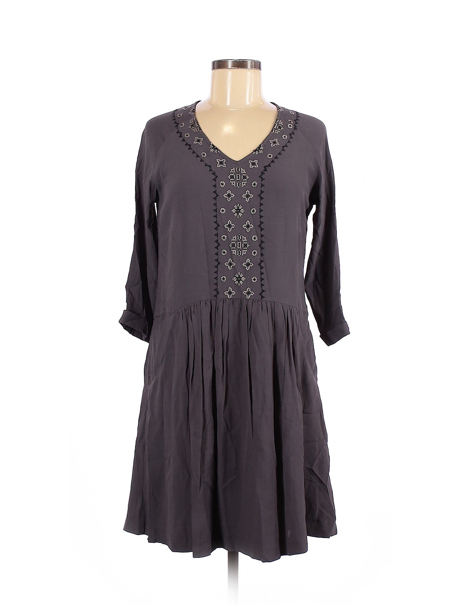 Garnet Hill Women Gray Casual Dress 6 | eBay