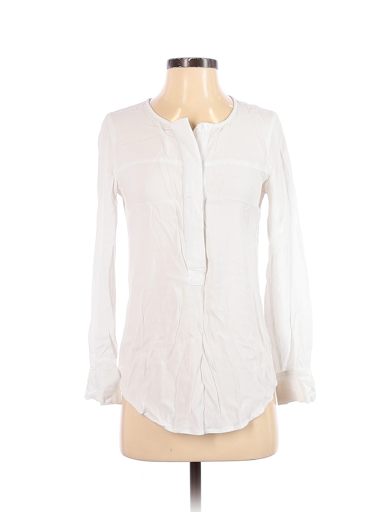 J.Crew Women White Long Sleeve Button-Down Shirt XS | eBay