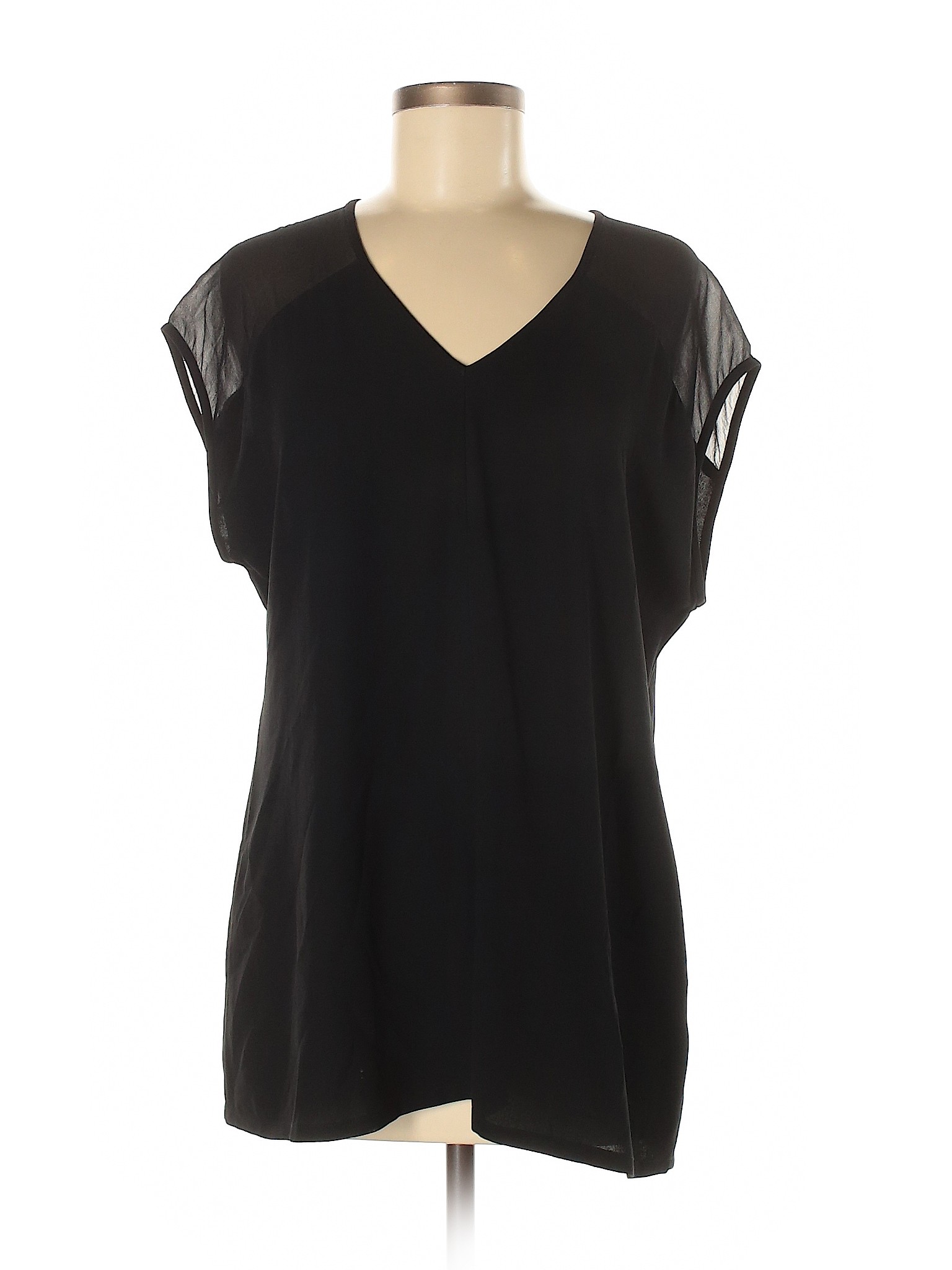 Eileen Fisher Women Black Short Sleeve Blouse M | eBay