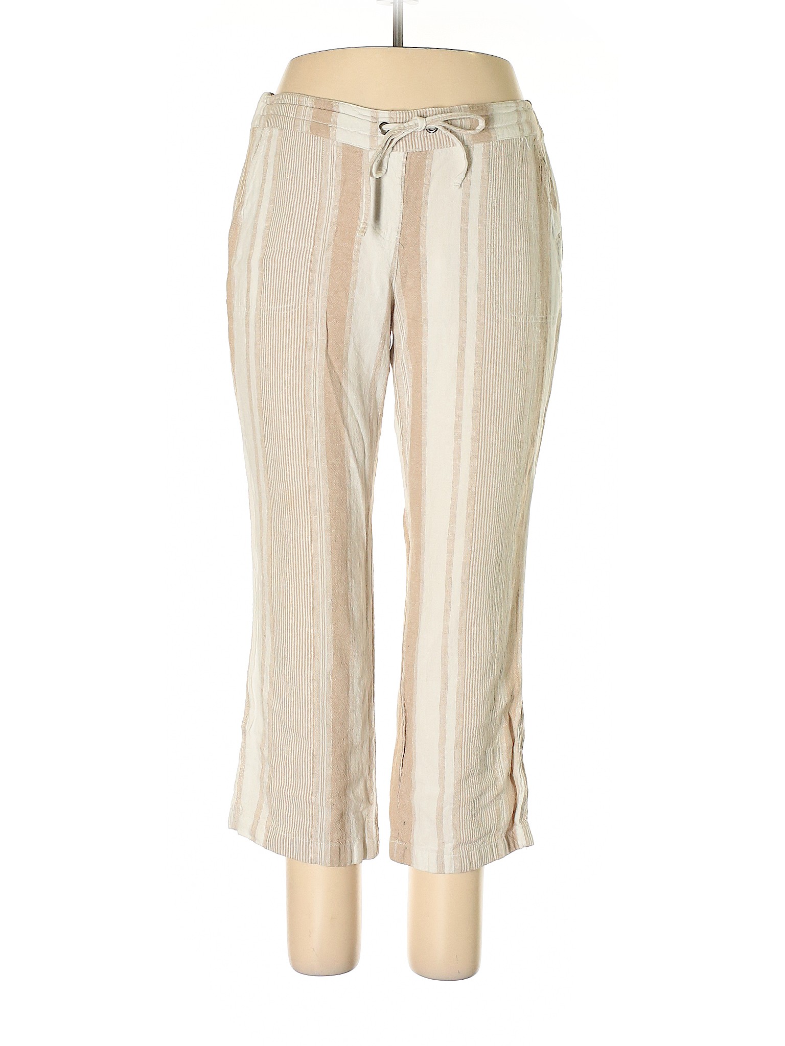 Per Se Women Ivory Linen Pants L Petites | eBay