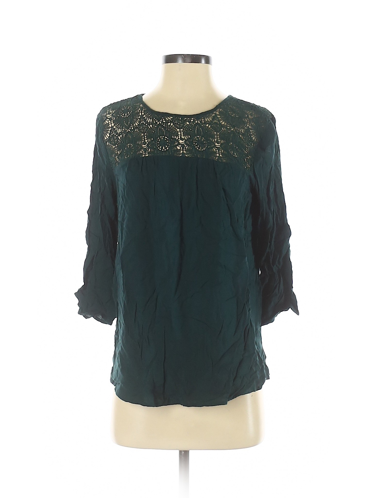 Old Navy 100% Rayon Solid Green 3/4 Sleeve Blouse Size S - 80% off ...