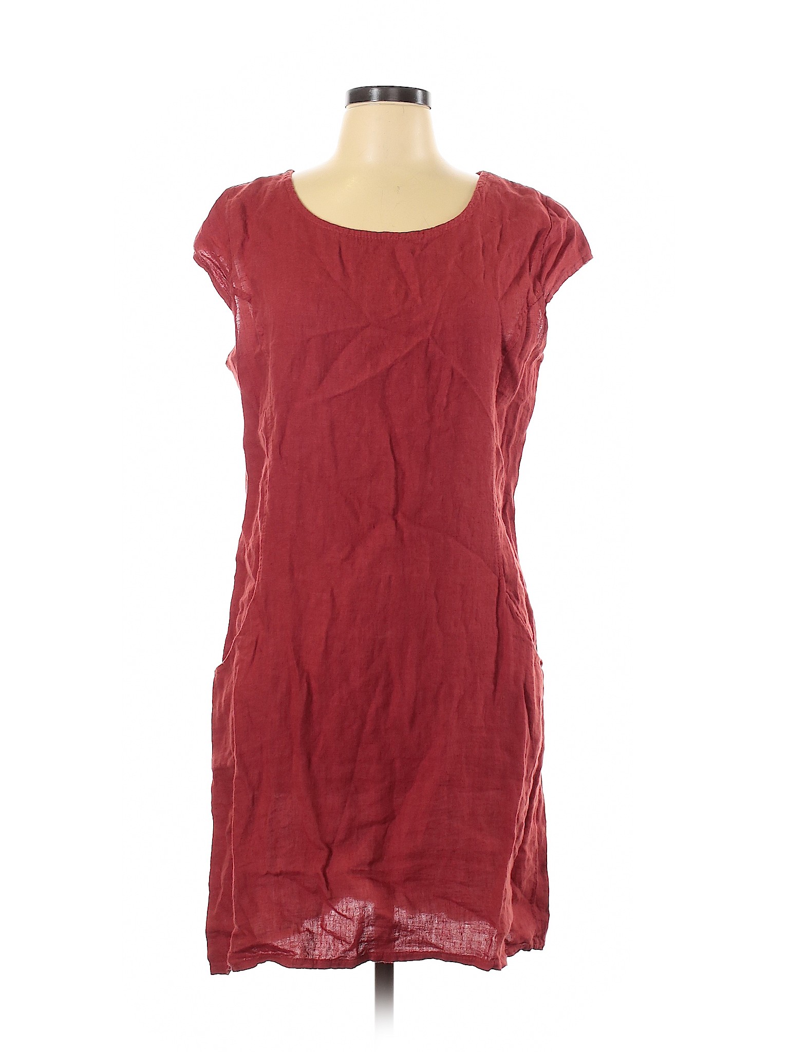 Lungo L'arno 100% Linen Maroon Red Casual Dress Size L - 33% off | thredUP