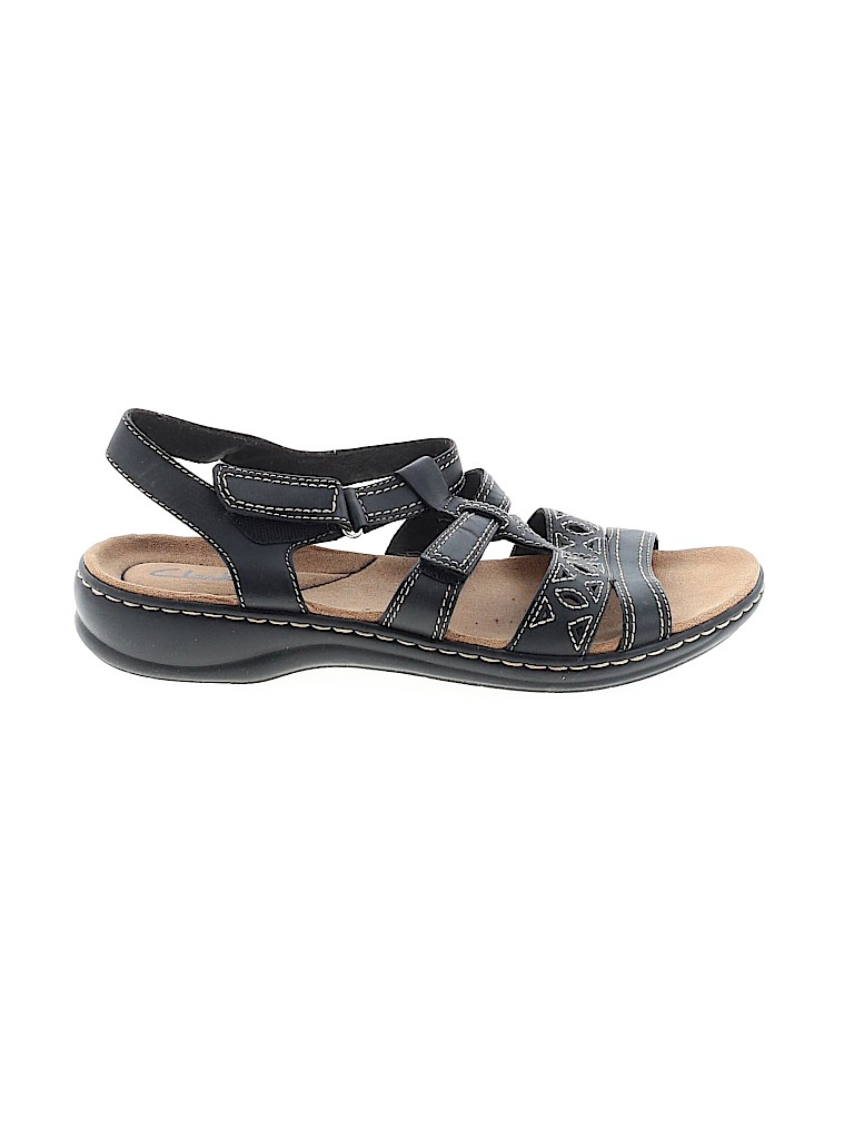 Clarks Solid Black Sandals Size 9 - 68% off | thredUP