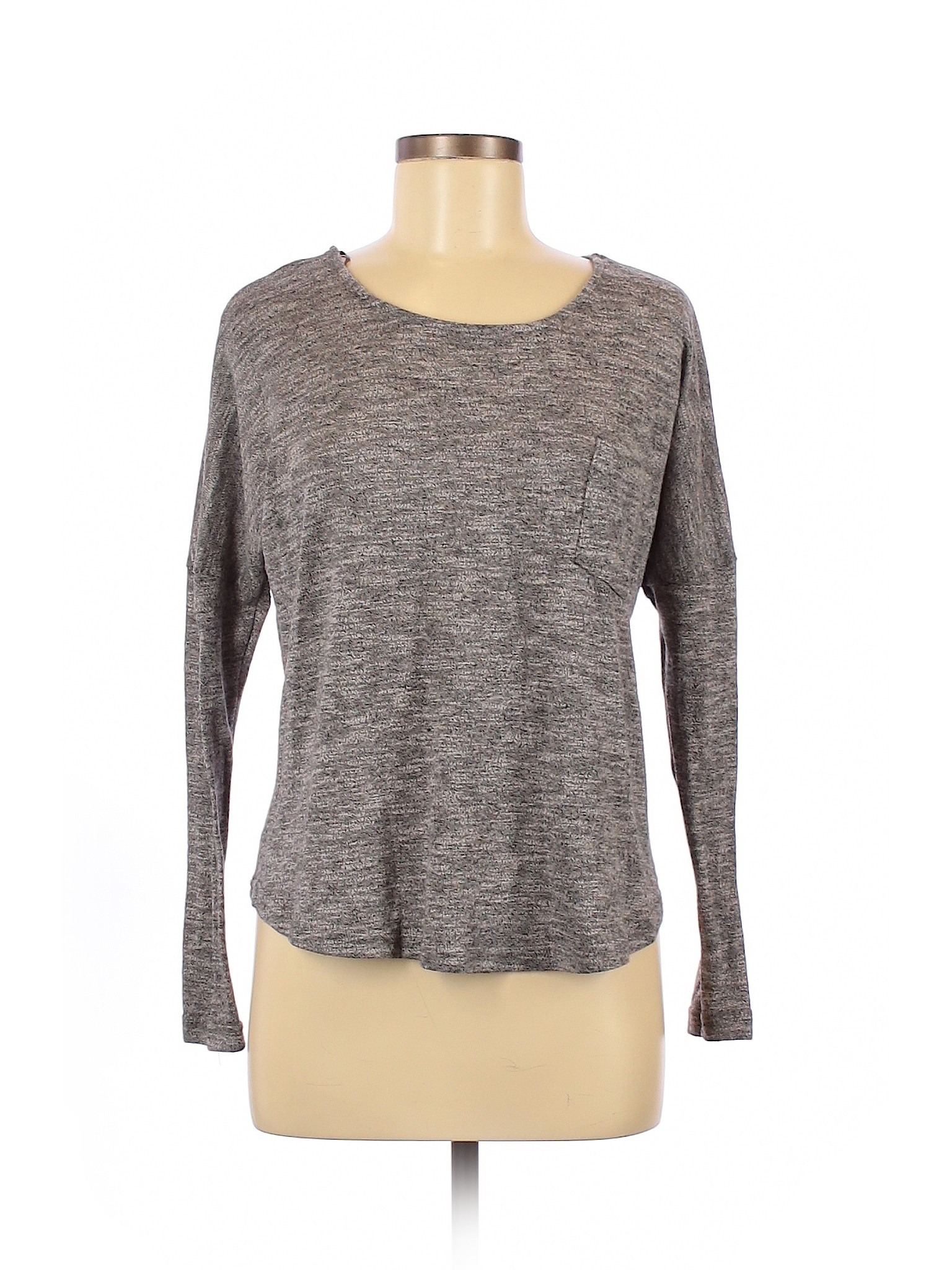 Double Zero Women Gray Long Sleeve Top M | eBay