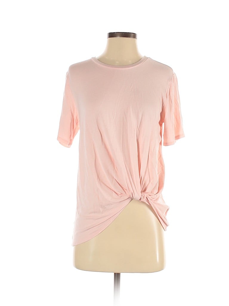 Pre-owned June & Hudson Short Sleeve Top Pink Keyhole Neckline Tops