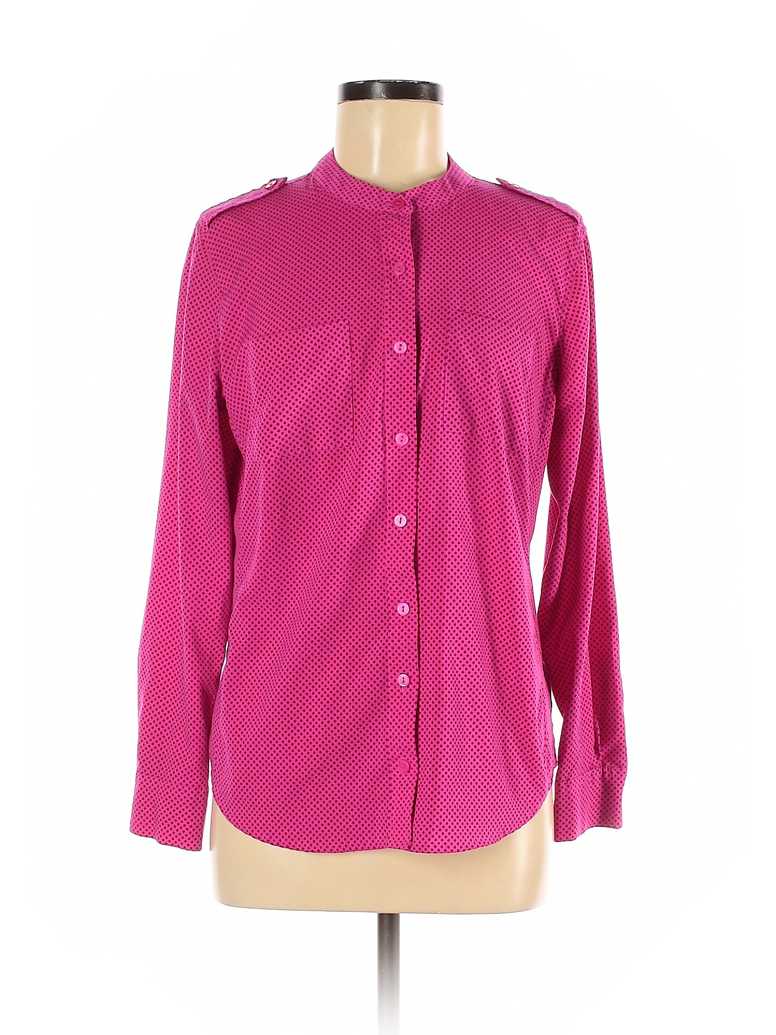 Apt. 9 Women Pink Long Sleeve Button-Down Shirt M | eBay