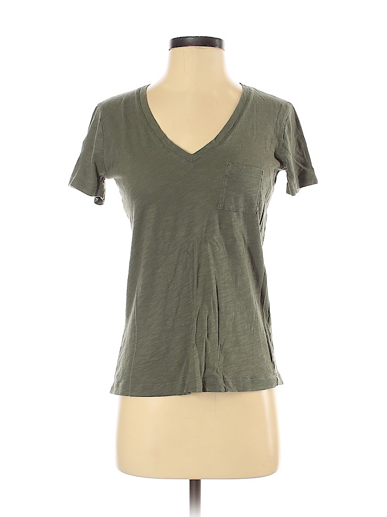 Madewell 100% Cotton Solid Green Short Sleeve T-Shirt Size XXS - 57% ...