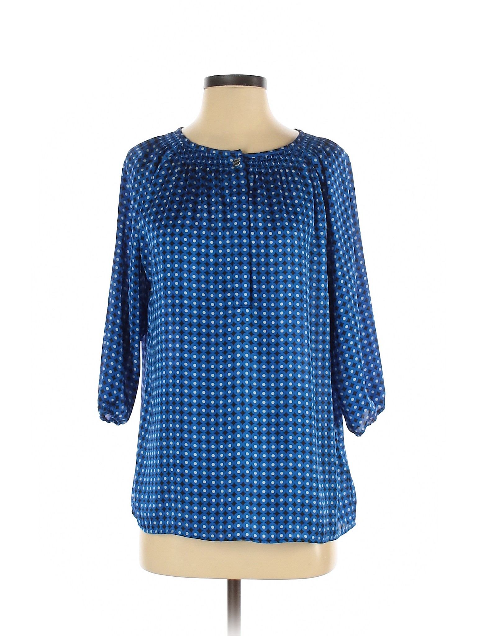 MICHAEL Michael Kors Women Blue 3/4 Sleeve Blouse 4 | eBay
