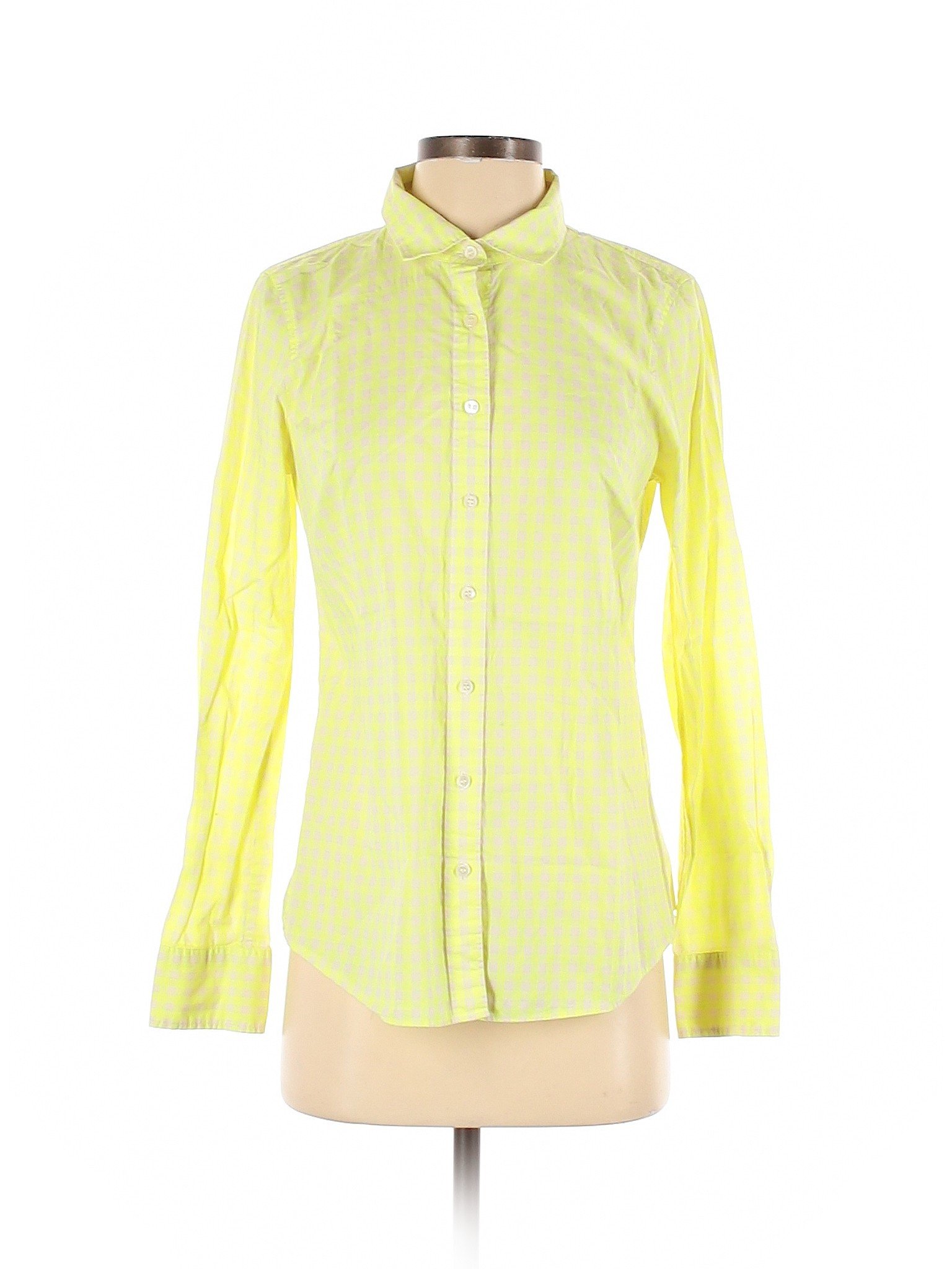 J.Crew Women Yellow Long Sleeve Button-Down Shirt 4 | eBay